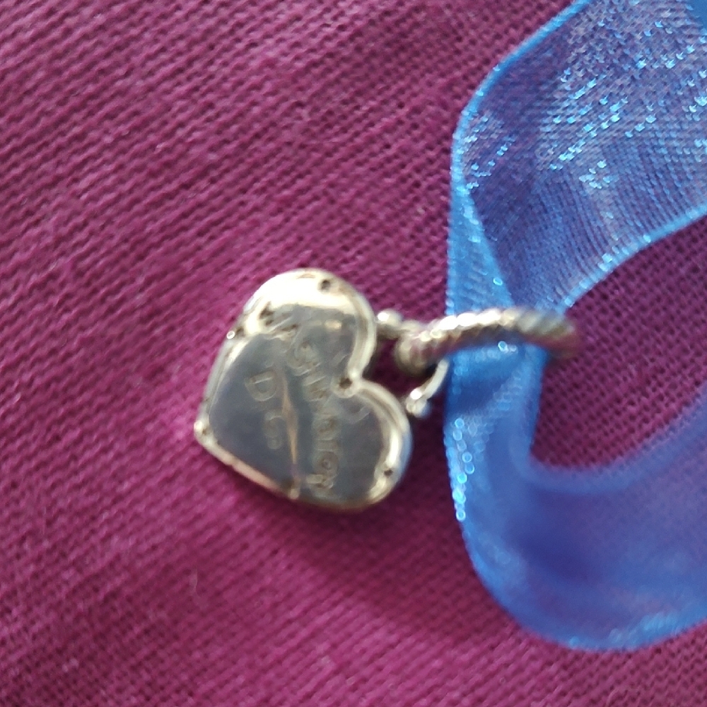 Brighton Patriotic Heart Necklace with Blue Ribbon - Picture 2 of 5